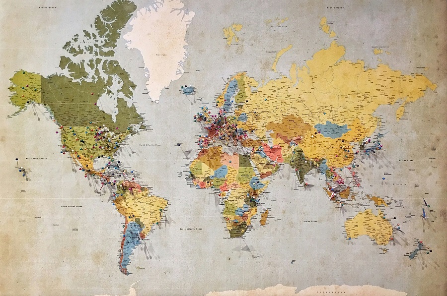 Countries of the world map